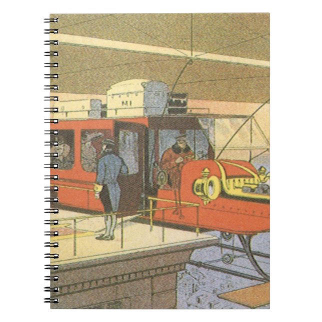 Vintage Science Fiction Airplane Helicopter Limo Notebook (Front)