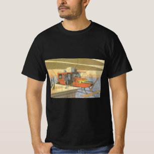 Vintage Science Fiction Airplane Helicopter Limo T-Shirt