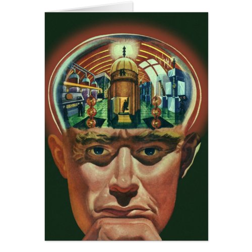 Vintage Science Fiction Alien Brain in Laboratory