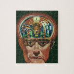 Vintage Science Fiction, Alien Brain in Laboratory Jigsaw Puzzle