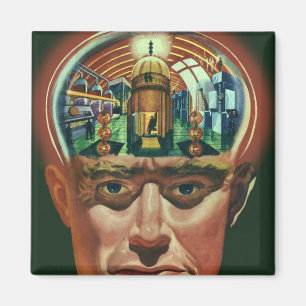 Vintage Science Fiction, Alien Brain in Laboratory Magnet