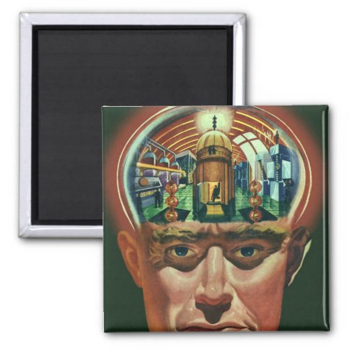 Vintage Science Fiction Alien Brain in Laboratory Magnet