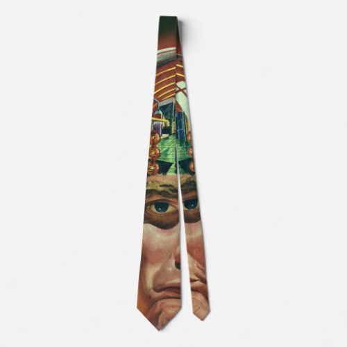 Vintage Science Fiction Alien Brain in Laboratory Tie