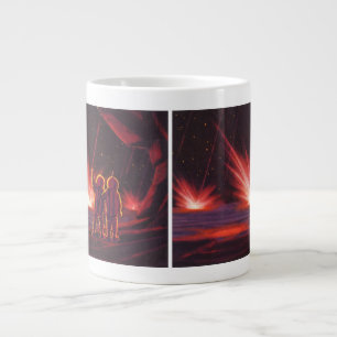 Vintage Science Fiction Alien Red Planet Explosion Giant Coffee Mug