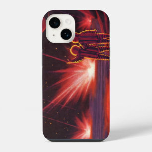 Vintage Science Fiction Alien Red Planet Explosion iPhone 14 Case
