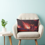 Vintage Science Fiction Alien Red Planet Explosion Lumbar Pillow