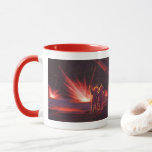 Vintage Science Fiction Alien Red Planet Explosion Mug