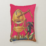 Vintage Science Fiction Alien Robot Captures Man Accent Pillow