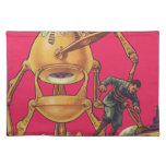 Vintage Science Fiction Alien Robot Captures Man Cloth Placemat