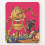 Vintage Science Fiction Alien Robot Captures Man Mouse Pad