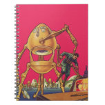Vintage Science Fiction Alien Robot Captures Man Notebook