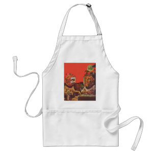 Vintage Science Fiction, Alien Steam Punk Helmets Adult Apron