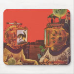 Vintage Science Fiction, Alien Steam Punk Helmets Mouse Pad