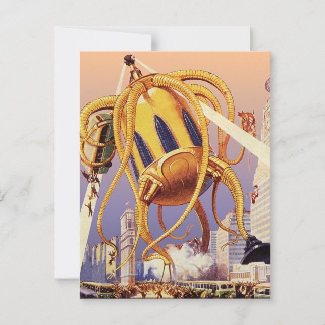 Vintage Science Fiction Alien War Invasion Octopus (Front)