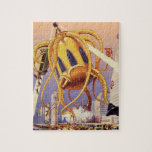 Vintage Science Fiction Alien War Invasion Octopus Jigsaw Puzzle<br><div class="desc">Vintage illustration aliens and robots science fiction image featuring a large futuristic alien octopus like monster invading a city and picking up a bus full of people. A retro sci fi comic book design with a creature destroying a metropolis of the future and people are falling out of the bus...</div>