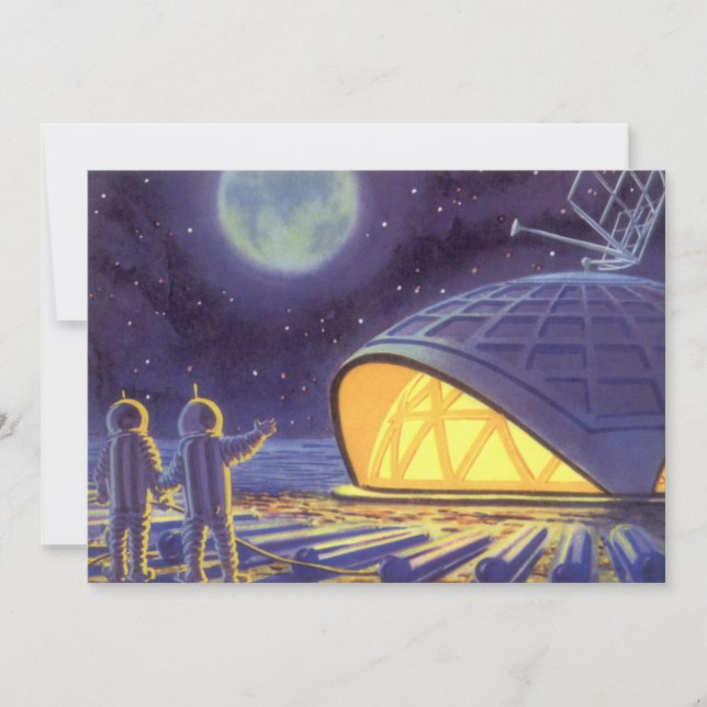 Vintage Science Fiction Aliens on Blue Planet Moon (Front)