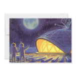 Vintage Science Fiction Aliens on Blue Planet Moon