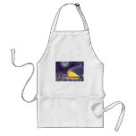 Vintage Science Fiction Aliens on Blue Planet Moon Adult Apron