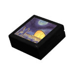 Vintage Science Fiction Aliens on Blue Planet Moon Jewelry Box