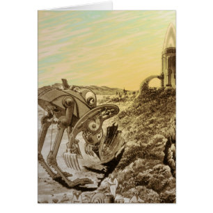 Vintage Science Fiction Aliens Planet Construction Cards
