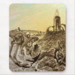 Vintage Science Fiction Aliens Planet Construction Mouse Pad