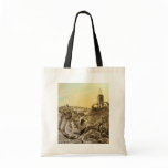 Vintage Science Fiction Aliens Planet Construction Tote Bag