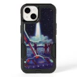 Vintage Science Fiction Aliens Wave to Rocket OtterBox iPhone 14 Case