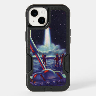 Vintage Science Fiction Aliens Wave to Rocket OtterBox iPhone 14 Case