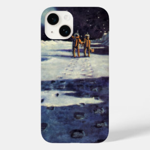 Vintage Science Fiction Astronaut Aliens on Moon Case-Mate iPhone 14 Case