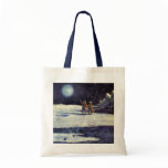 Vintage Science Fiction Astronaut Aliens on Moon Tote Bag