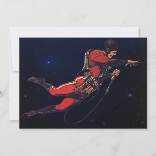 Vintage Science Fiction Astronaut in Outer Space