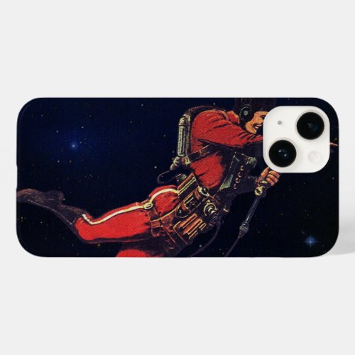 Vintage Science Fiction Astronaut in Outer Space Case_Mate iPhone 14 Case