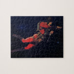 Vintage Science Fiction Astronaut in Outer Space Jigsaw Puzzle
