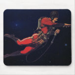 Vintage Science Fiction Astronaut in Outer Space Mouse Pad