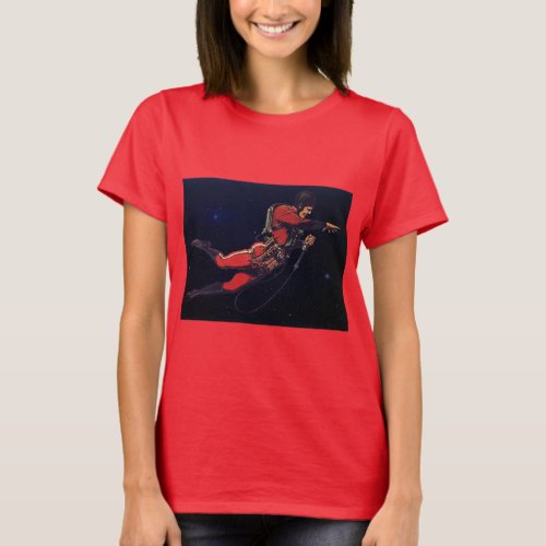 Vintage Science Fiction Astronaut in Outer Space T_Shirt