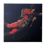 Vintage Science Fiction Astronaut in Outer Space Tile