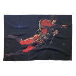 Vintage Science Fiction Astronaut in Outer Space Towel