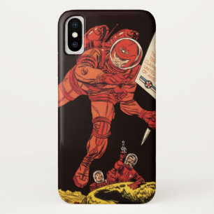 Vintage Science Fiction, Astronaut Moon Landing iPhone X Case