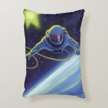Vintage Science Fiction Astronaut on a Space Walk Accent Pillow