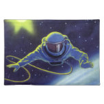 Vintage Science Fiction Astronaut on a Space Walk Cloth Placemat