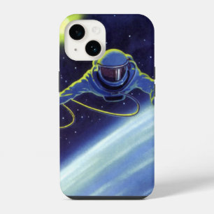 Vintage Science Fiction Astronaut on a Space Walk iPhone 14 Case