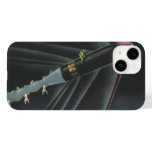 Vintage Science Fiction Astronaut Riding a Rocket Case-Mate iPhone 14 Case