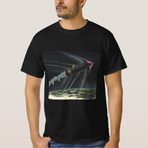 Vintage Science Fiction Astronaut Riding a Rocket T-Shirt