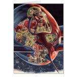 Vintage Science Fiction Astronaut Rocket Spaceship