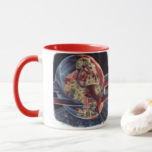 Vintage Science Fiction Astronaut Rocket Spaceship Mug