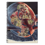 Vintage Science Fiction Astronaut Rocket Spaceship Notebook