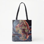 Vintage Science Fiction Astronaut Rocket Spaceship Tote Bag