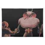 Vintage Science Fiction Astronaut Shake Hand Alien Cloth Placemat