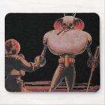 Vintage Science Fiction Astronaut Shake Hand Alien Mouse Pad