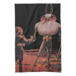 Vintage Science Fiction Astronaut Shake Hand Alien Towel